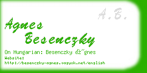 agnes besenczky business card